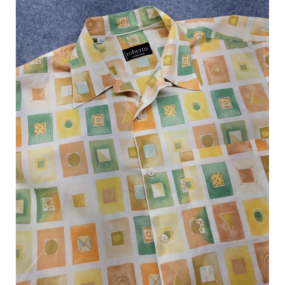 Roberto Classico Made In Italy Short Sleeve  Large Camp Shirt Cabana Resort - Picture 5 of 16